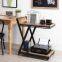 Iron home decoration trolley spare items storage Balcony living room garden potted two-layer wheeled wood storage