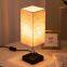 Modern Simple Bedroom Cloth Table Lamp Double USB Port 3-hole AC Socket Nightstand Lamp