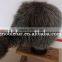 Popular Plain Solid Color Silver Fox Fur Winter Hat With Long Tail Ball