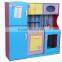 2015 new design pretend play kids wood kitchen furniture toys