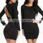 OEM Servise Supply Type Zip Back Long Sleeve Mini Club Dresses For Women