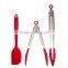 Silicone Kitchen Tongs 2 Pack 9 Inch/11 Inch includes a Silicone Scraper
