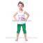 2016 baby girls mermaid top with capri set ,children boutique sets