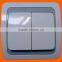 European style flush mounting two gang one way wall switch (F2002)