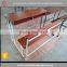 High Quality Classroom Study Table, White Metal Frame Double School Desk and Bench