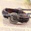 TaiChi Bracelet Genuine Leather Bracelet With Engraved Alloy Charm