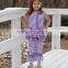 hot sale summer fashion blue toddler girl chevron pant boutique clothing sets