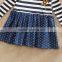 (LH5908) 4-8Y Neat New Girl Dresses Striped Children Fancy Dresses Latest Cotton Frock Designs Kids Embroidery Dress Wholesale
