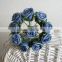 blue color mini rose artificial flowers bouquets for wedding home party decorations