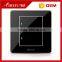 Chinese wholesale price BIHU Acrylic glass 2 gang 1 way wall light switch