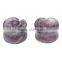 6 Pairs Organic Hand Carved Amethyst Saddle Shape 5 Petal Flower Ear Plug Earlet Flesh Tunnel - Available in Various Gauges