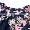 wholesale navy pink flowery romper children's boutique clothing newborn baby clothes