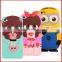 Durable soft silicone case 3d cartoon pattern mobile phone protective back cover