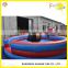 Giant Mechanical Rodeo Bull With Inflatable Mattress Interactive Game In Amusement Park