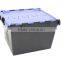 600*420*462mm Plastic Attached Lid Tote Box