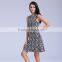 New summer 2016 nylon cotton floral lace sleeveless dress with lining