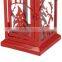 Deer and tree design red Christmas metal candle lantern