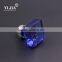 1 1/3 Inch Polished Chrome Dark Blue Cabinet Glass Knobs