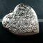 57mm big rose heart shape vintage style antiqued silver flower photo locket DIY pendant charm jewelry supplies 1133003