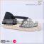 Wholesale low price ladies canvas flat espadrille
