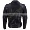 Black biker leather jacket for men