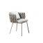 Dining Table And Chair Aluminum Frame10mm Tempered Glass 5CM Axversionn Cushion Rope Weave