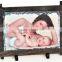 custom gift sublimation rock slate photo with wooden frame