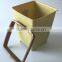 Square striped plastic waste bin