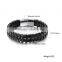 Custom Handmade Bracelet for Men Braided Black Leather Flat Bracelet