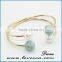 New arrival cheap jewelry alloy synthetic turquoise stone bracelet