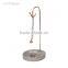 Plating gold metal hanger with concrete rack stand base for jewelry display