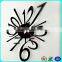 Modern Round White Practical Perspex Acrylic Black Birds Tree Wall Clock
