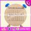 2017 New design children educational toy wooden alarm clock puzzle W14K006