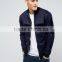2017 Custom Best Price High Quality Velour Panels 66% Cotton 31% Polyester 3% Elastane Navy Casual Men's Jacket
