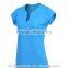 Wholesale candy color shirt body tight v-neck sportsware T-shirt for women