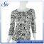 OEM custom lady milky fabric short sleeve printing shirts