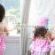 2015 Cute and ruffle girl swimwear bikini suit with hat