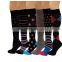 ZT-016 Custom High quality 15-20mmHg graduated recovery sport cotton compression socks diamond stockings