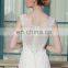 ED Sexy See Through Back V Neck Lace Appliqued Trumpet Wedding Dress Bridal Gown