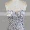 Real Photo Sleeveless Slit Chiffon Heavy Beaded Luxurious Long African Evening Dresses