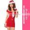 High Quality Sexy Red Short Sleeve Dress Cosplay Christmas Costume