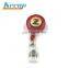 budget custom round shape retractable badge reel with alligator clip