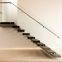 Indoor Hidden Keel Floating Stair with Tempered Glass Railing