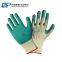 10G 5 yarn Cotton Liner Latex Crinkle Palm Coated Work Gloves With EN388 3142X