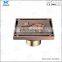 4 Inch Antique Bronze Square Floor Drain Anti-odor Drain Cover
