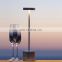 Customed metal waterproof IP54 LED cordless modern restaurant table lamp usb rechargable for outdoor dinner
