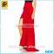 2016 High quality Hot sexy silk stain red long slipt skirt