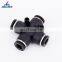 Durable PZA Series 4mm to 16mm Plastic Four Way Quick Joint Push In Tube Hose Pipe Pneumatic Cross Type Fitting
