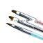 Professional Hot Sell Rhinestone Acrylic Handle Brushes Flower Painting UV Poly GEL Nail Art Brush Set Manicure Tool