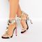 Ladies high fashion high heel latest shoes womens embellishment suitable for party female heels